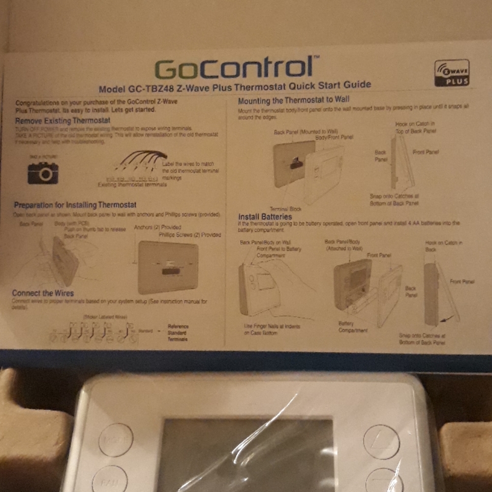 Z wave battery  powered thermosrat